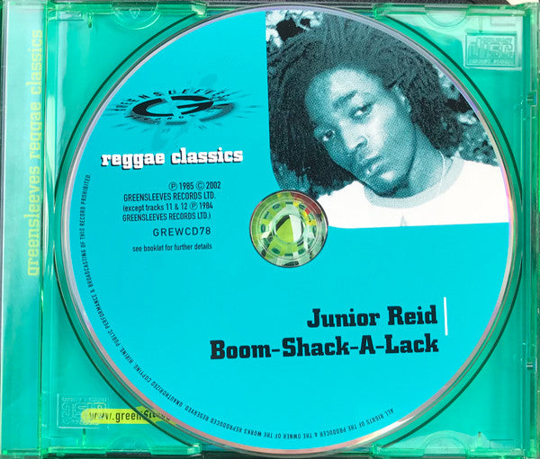 Image of Label Cover of 1854069S: CD - JUNIOR REID, Boom-Shack-A-Lack (Greensleeves Records; GREWCD78, UK 2002 Reissue)   EX/VG+