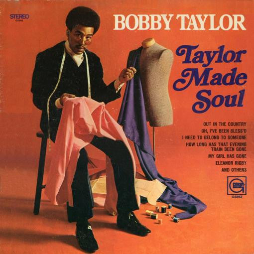 Image of Front Cover of 1844007S: LP - BOBBY TAYLOR, Taylor Made Soul (Tamla Motown; GS942, Canada 1969, Pasteback Sleeve) Most of the bottom right quarter of sleeve is missing, and the rest of the bottom half is extremely damaged, heavy wear to spine, along opening, and the art ripped off revealing the card underneath. The record itself has some light marks, and heavy damage to the label.  P/VG