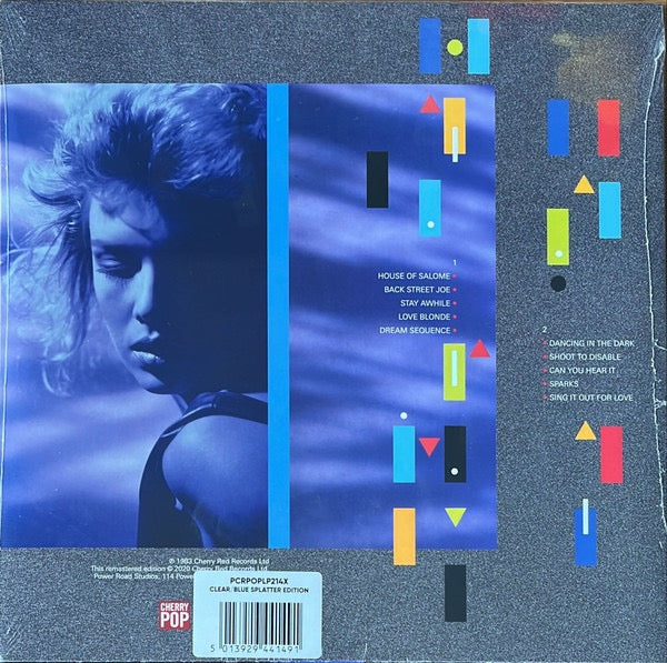 Image of Back Cover of 1814189C: LP - KIM WILDE, Catch As Catch Can (Cherry Pop; PCRPOPLP214X, Europe 2022 Reissue, Inner, Clear/Blue Splatter Vinyl)   VG+/VG+