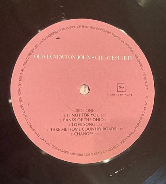 Image of Label Cover of 4115218C: 2xLP - OLIVIA NEWTON-JOHN, Olivia Newton-John's Greatest Hits (Primary Wave Music; ONJ9031, US 2022 Reissue, Gatefold, 2 Inners)   VG+/VG+