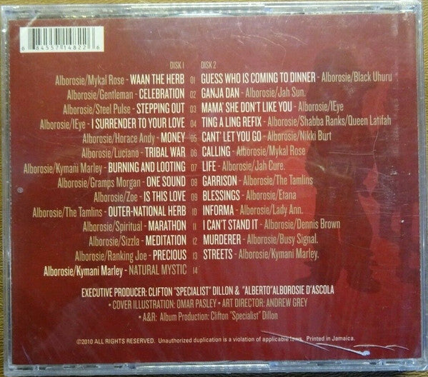 Image of Back Cover of 1854089S: 2xCD - ALBOROSIE, SPECIALIST & FRIENDS, Limited Edition: Tour Compilation Only (Forward Recordings; , Jamaica 2010) Opened from sealed.  EX/EX