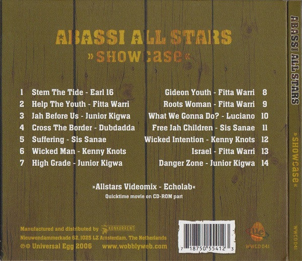 Image of Back Cover of 1854141S: CD - ABASSI ALL STARS, Showcase (Universal Egg; WWCD041, UK 2006, Digipak)   EX/EX