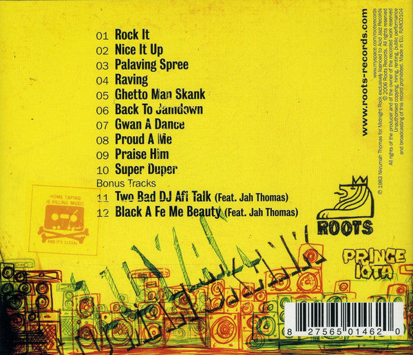 Image of Back Cover of 1854203S: CD - RANKING TOYAN, Ghetto Man Skank (Roots Records; RJMCD104, UK 2006 Reissue)   EX/EX