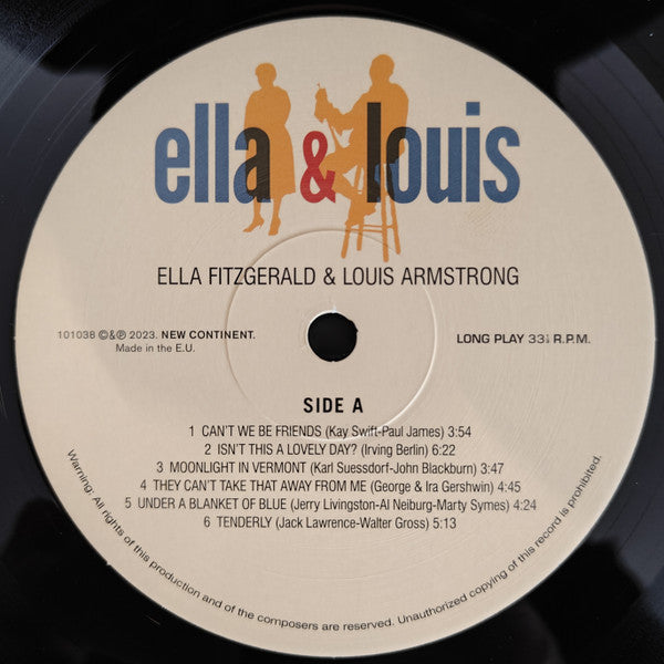 Image of Label Cover of 3614385C: LP - ELLA FITZGERALD LOUIS ARMSTRONG, Ella & Louis (New Continent; 101038, Europe 2023 Reissue, Gatefold, 180 Gram Vinyl)   NEW/NEW