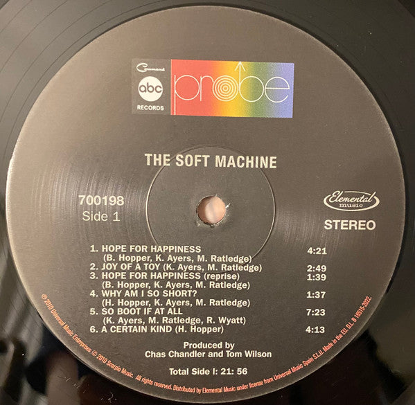 Image of Label of 1814425C: LP - THE SOFT MACHINE, The Soft Machine (Elemental Music; 700198, Spain 2023 Reissue, Gatefold)   NEW/NEW