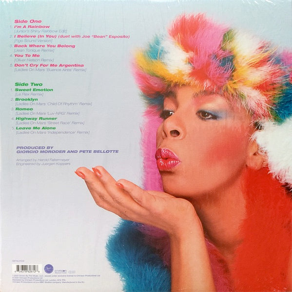 Image of Back Cover of 1814504C: LP - DONNA SUMMER, I'm A Rainbow - Recovered & Recoloured (Driven By The Music; DBTMLP009, Europe 2021, Inner, Blue Translucent Vinyl; 180g)   VG+/VG+