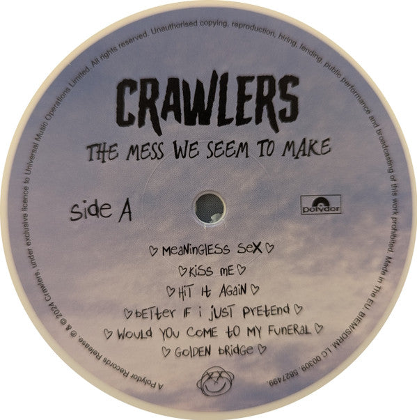 Image of Label Cover of 1824217E: LP - CRAWLERS, The Mess We Seem To Make (Polydor ; 00602458274998, UK & Europe 2024, Inner & Insert, White Vinyl With Signed Card) Still In Stickered Shrinkwrap  EX/EX