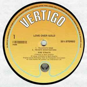 Image of Label Cover of 1814494C: LP - DIRE STRAITS, Love Over Gold (Vertigo; 3752906, Europe 2019 Reissue, Inner, 180 Gram Vinyl.) No hype sticker.  VG+/EX