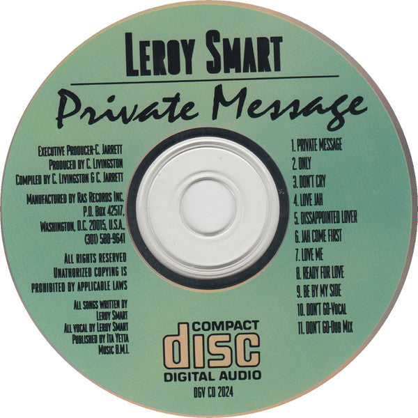 Image of Label Cover of 1834182E: CD - LEROY SMART, Private Message (Grapevine Records; DGVCD 2024, US 1993 Reissue)   VG+/VG+