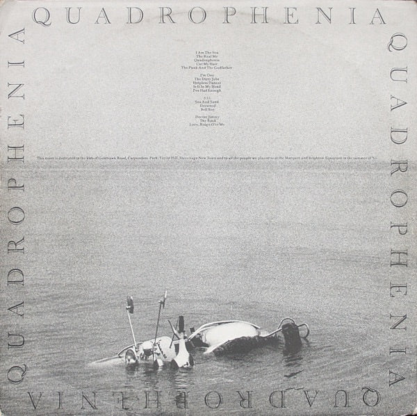 Image of Back Cover of 5114008C: 2xLP - THE WHO, Quadrophenia (Track; 2657013, UK 1973, Gatefold, Booklet, First Press With Delta in Matrix) Strong VG, Booklet is intact and complete but unstapled itself from the gatefold  VG/VG