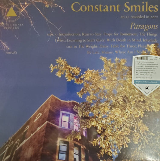 Image of Front Cover of 1824194E: LP - CONSTANT SMILES, Paragons (Sacred Bones Records ; SBR 281, US 2021, Inner, Blue Vinyl) Still In Stickered Shrinkwrap  EX/VG+