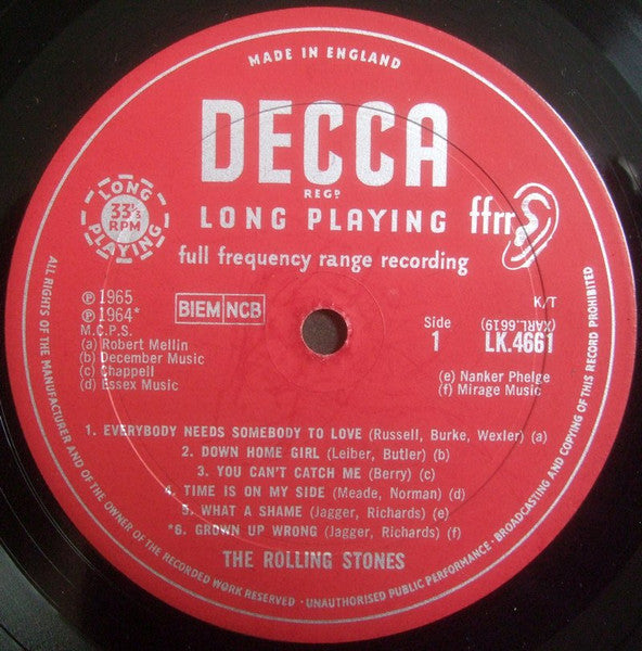 Image of Label Cover of 1824304E: LP - THE ROLLING STONES, No. 2 (Decca Red Unboxed; LK 4661, UK 1965, Mono. Early pressing, red/silver label, unboxed logo. Blind Man text. non-Flipback) Creases to cover, light marks on disc.  VG/VG