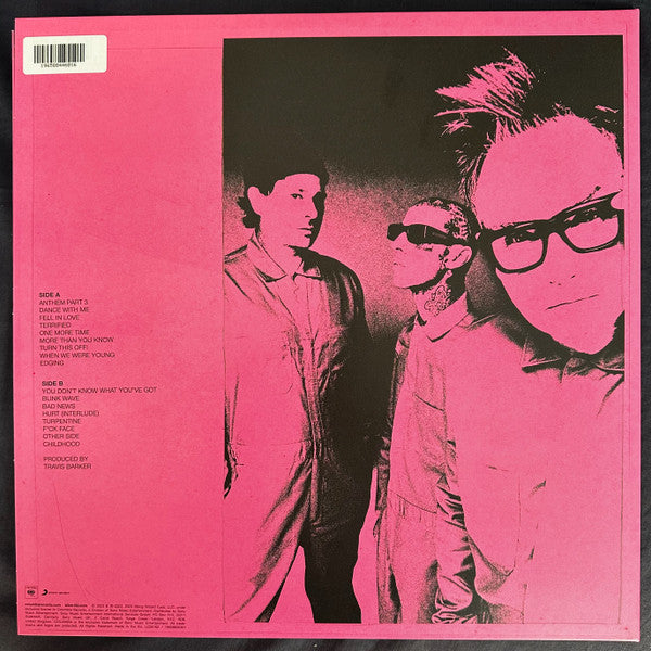 Image of Back Cover of 1844239S: LP - BLINK 182, One More Time... (Columbia; 19658830301, USA & Europe 2023, Inner, Limited Edition, Stereo, Pink & Clear Swirl)   EX/EX