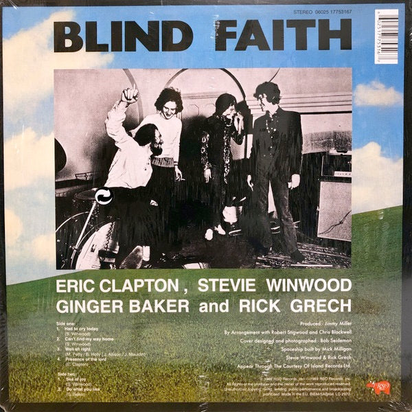 Image of Back Cover of LP - VG+/VG+ - BLIND FAITH, Blind Faith (RSO; 06025 17753167, Europe 2013 Reissue, 180 Gram Vinyl), ,  - 3546215S