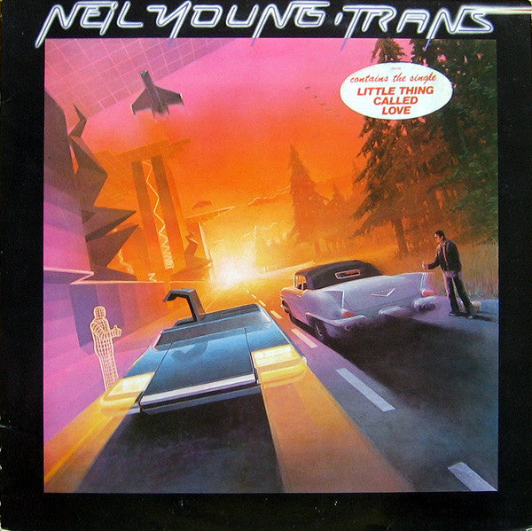 Image of Front Cover of 5044378S: LP - NEIL YOUNG, Trans (Geffen Records; GEF 25019, Europe 1982, Inner) Ring Wear, top edge seam split  VG/VG+