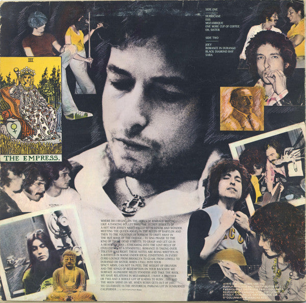 Image of Back Cover of 1944012S: LP - BOB DYLAN, Desire (Columbia; PC 33893, Canada 1976, Inner) Small splits on edges of inner, otherwise sturdy. Disc is strong VG.  VG/VG