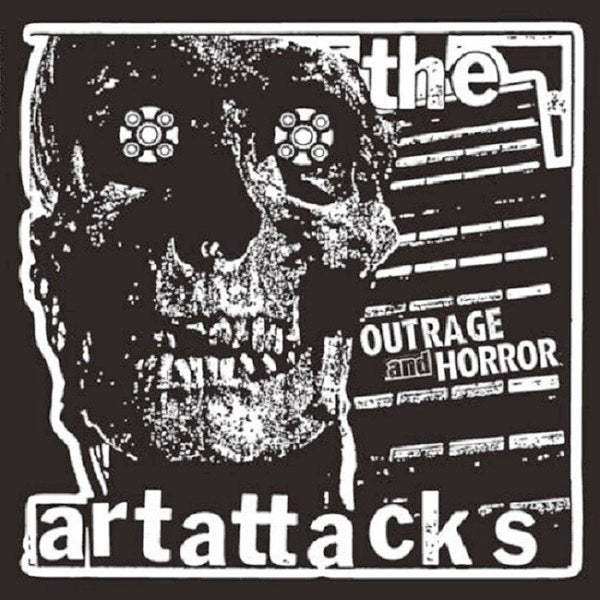 Image of Front Cover of 1914594C: LP - THE ART ATTACKS, Outrage & Horror (Overground Records; OVER190LP, UK 2023 Reissue, Insert, White Vinyl)   NEW/NEW