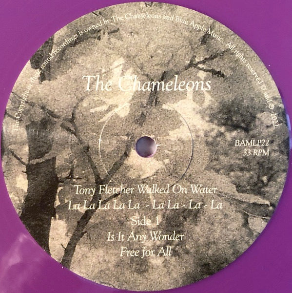 Image of Label of 1914282C: LP - THE CHAMELEONS, Tony Fletcher Walked On Water La La La La La - La La - La - La (Blue Apple Music; BAMLP22, UK 2022 Reissue, Purple Vinyl)   NEW/NEW