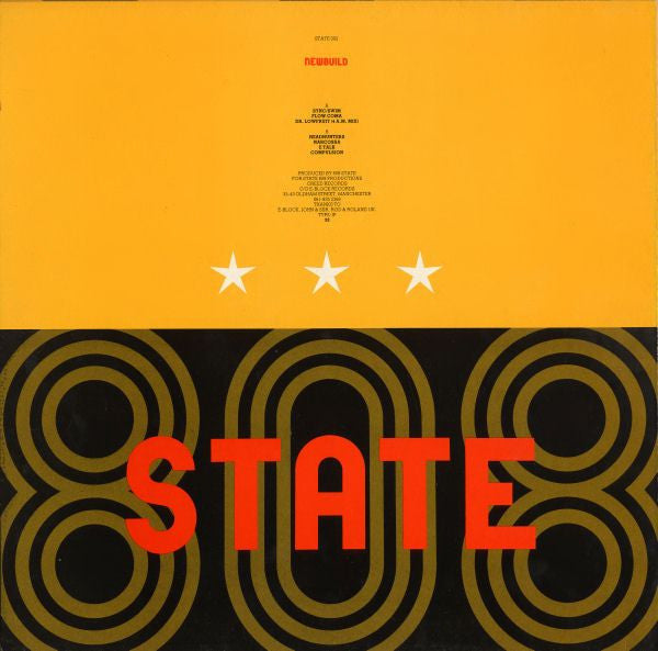 Image of Back Cover of LP - VG/VG - 808 STATE, Newbuild (Creed; STATE002, UK 1988), faint scuffs - minor. some signs of light wear to sleeve. light wear to spine,  - 3546051S