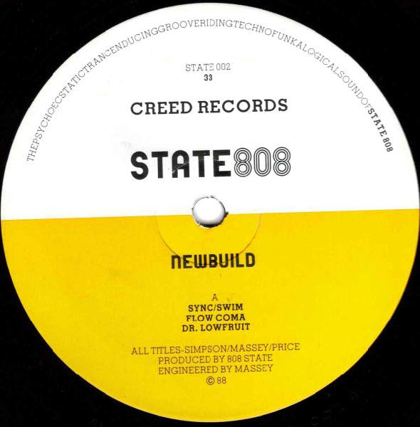Image of Label Cover of LP - VG/VG - 808 STATE, Newbuild (Creed; STATE002, UK 1988), faint scuffs - minor. some signs of light wear to sleeve. light wear to spine,  - 3546051S