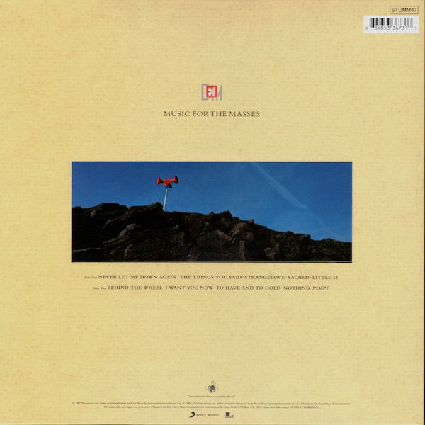 Image of Back Cover of LP - EX/VG+ - DEPECHE MODE, Music For The Masses (Mute; STUMM47, Europe 2016 Reissue, Embossed Gatefold Sleeve, Inner, No Legacy Logo On Labels, Cat. No Below Barcode), Still in shrinkwrap.,  - 1516384C