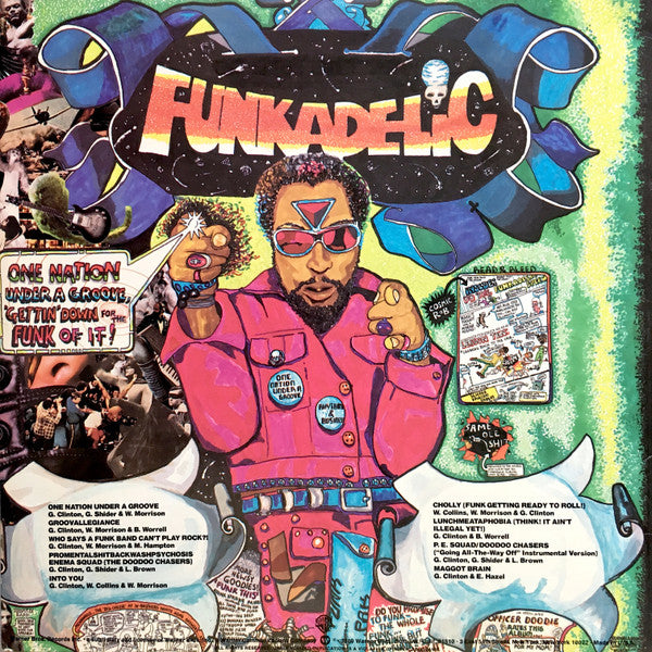 Image of Back Cover of 2xLP - VG+/VG+ - FUNKADELIC, One Nation Under A Groove (Warner Bros. Records; BSK 3209, US 1978, Gatefold, Inner, Jacksonville Pressing, Plus 7"EP (PRC Press)), ,  - 3726417E