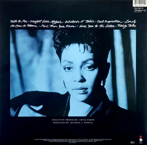 Image of Back Cover of LP - VG/VG - ANITA BAKER, Compositions (Elektra; 7559 60922-1, UK & Europe 1990, Inner), Solid VG across the board.,  - 3516357C