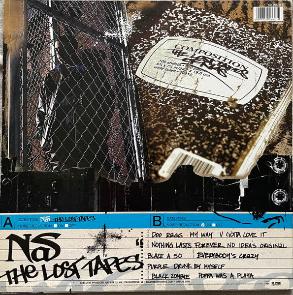 Image of Back Cover of 2325349E: 2xLP - NAS, The Lost Tapes (Columbia; 509362 1, Europe 2002, Picture sleeve, Rare 33  rpm pressing) Record is a Strong VG, Sleeve has a few scuffs and worn corners.  VG/VG