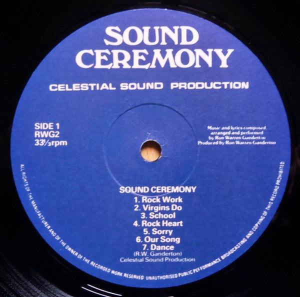 Image of Label Cover of 1914432C: LP - SOUND CEREMONY, Sound Ceremony (Celestial Sound Production; RWG2, UK 1979) Nice copy  VG+/VG+