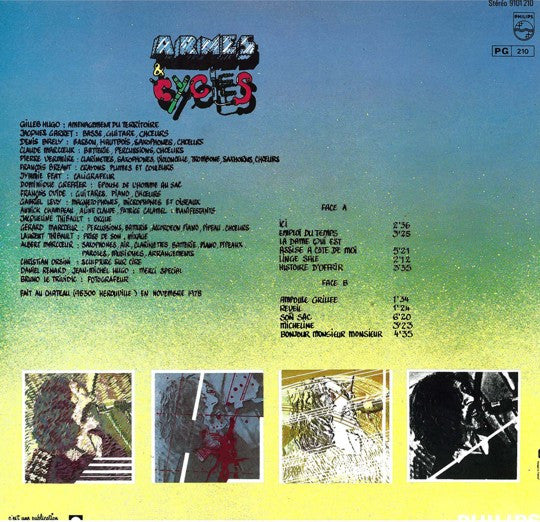 Image of Back Cover of 2114154C: LP - ALBERT MARC UR, Armes & Cycles (Philips; 9101 210, France 1979, Inner) Strong VG  VG+/VG