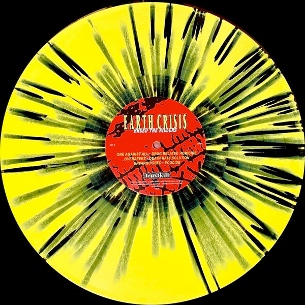 Image of Label Cover of 1914629C: LP - EARTH CRISIS, Breed The Killers (Trustkill Records; TK137, US 2023 Reissue, Yellow with Black Splatter) Opened in-store  EX/EX