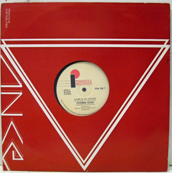 Image of Front Cover of 1924449E: LP - YVONNE GAGE, Lover Of My Dreams / Instrumental (Pinnacle Records; PIN 102 T, UK 1984, Die Cut Company Sleeve) Light marks/scuffs to record, strong G+  VG/G+