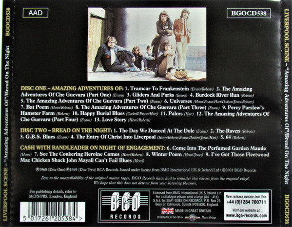 Image of Back Cover of 1934240E: CD - THE LIVERPOOL SCENE, "Amazing Adventures Of"/Bread On The Night (BGO Records; BGOCD538, UK 2001, Jewel Case) Sealed  M/M