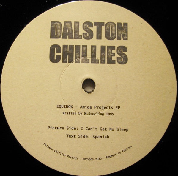 Image of Back Cover of 12" - VG+/VG - EQUINOX, Amiga Projects EP (Dalston Chillies Records; SPCY003, UK 2020), Closer to VG+ vinyl,  - 4246314S
