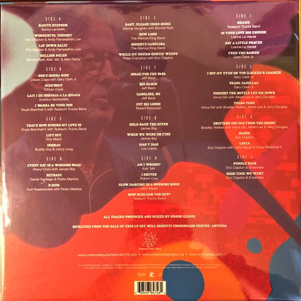 Image of Back Cover of 1914675C: 6xLP - ERIC CLAPTON, Eric Clapton's Crossroads Guitar Festival 2019 (Rhino Records; R1 628789, Europe 2020, Box Set, Insert)   EX/VG+