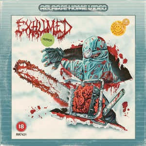 Image of Front Cover of 1914638C: LP - EXHUMED, Horror (Relapse Records; RR7431, US 2023 Reissue, Quad Effect [Electric Blue And Blood Red] With Red, White And Black Splatter) Looks new. Please note, sleeve features printed-on fake wear (see photos)  EX/EX