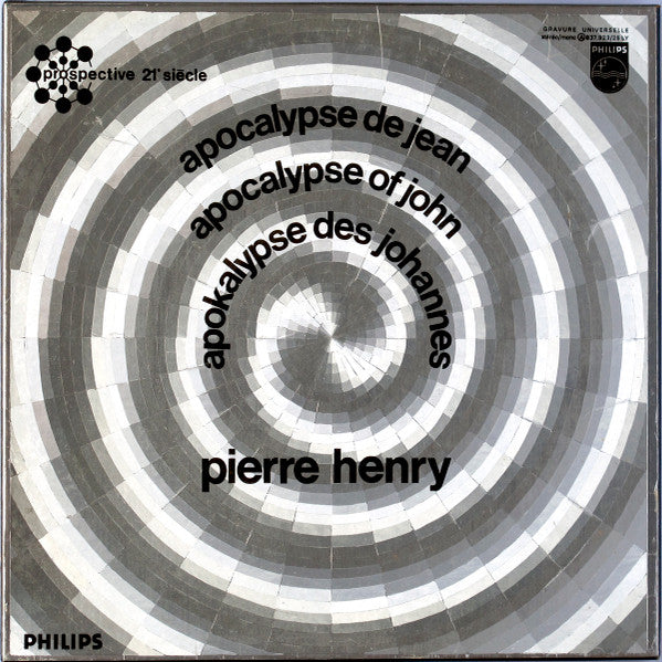 Image of Front Cover of 1924470E: 3xLP - PIERRE HENRY, Apocalypse De Jean (Philips; 837.923/25 LY, France 1969, Box Set, 3 Inners & Booklet, Box set) Does not have Philips embossed card inners.  VG+/VG+