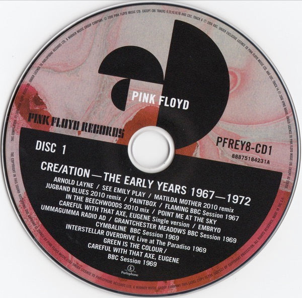 Image of Label Cover of CD - VG+/VG - PINK FLOYD, Cre/ation - The Early Years 1967 - 1972 (Pink Floyd Records; PFREY8, Europe 2016, Digipak, Booklet), Opened Instore,  - 2416002C