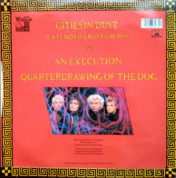 Image of Back Cover of 12" - VG/VG+ - SIOUXSIE AND THE BANSHEES, Cities In Dust (Extended Eruption Mix) (Wonderland; SHEX 9, UK 1985, Uncensored label), Light edge wear,  - 3346341S