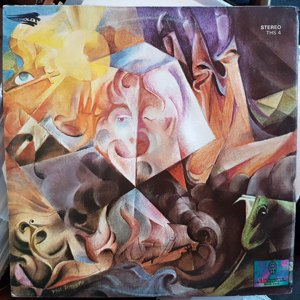 Image of Back Cover of 2024035E: 12" EP - TRAPEZE, Medusa (Threshold; THS 4, UK 1970, Gatefold) Sleeve has creasing and edgewear. Thin 3cm rip on front cover. Vinyl has lots of light marks but nothing serious.  VG/VG