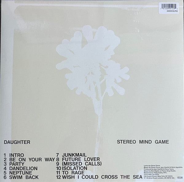 Image of Back Cover of 2044063S: LP - DAUGHTER, Stereo Mind Game (4AD ; 4AD0512LPE2, UK 2023, Inner, Green Vinyl, With CD)   VG+/VG+