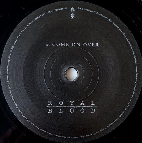 Image of Label Cover of 7" - VG+/VG+ - ROYAL BLOOD, Come On Over (Imperial Galactic Limited; WEA493, UK 2014, Picture Sleeve), ,  - 4356018S