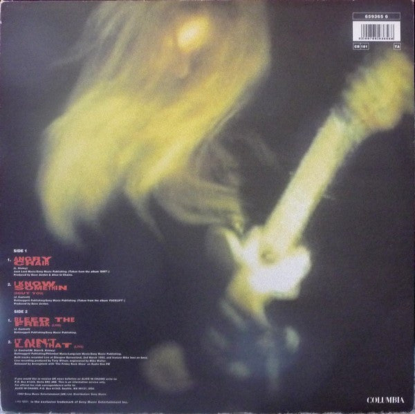 Image of Back Cover of 2024171E: 12" EP - ALICE IN CHAINS, Angry Chair (Columbia ; 659365 6, UK 1993, Die Cut Sleeve, Stickered Sleeve) Strong VG  VG+/VG