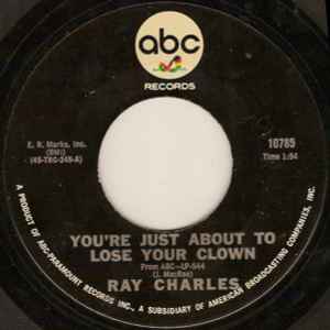 Image of Back Cover of 2024304E: 7" - RAY CHARLES, Together Again / You're Just About To Lose Your Clown (ABC-Paramount; 10785, US 1966, Plain sleeve) Light marks only.  /VG