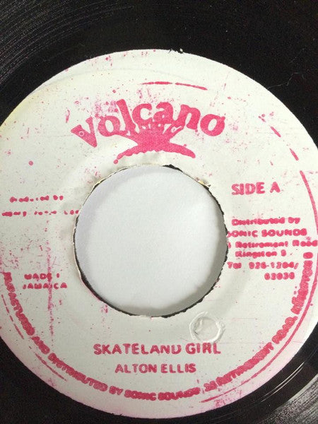 Image of Front Cover of 2024340E: 7" - ALTON ELLIS, Skateland Girl (Volcano; , Jamaica Reissue) Foggy press.  /VG