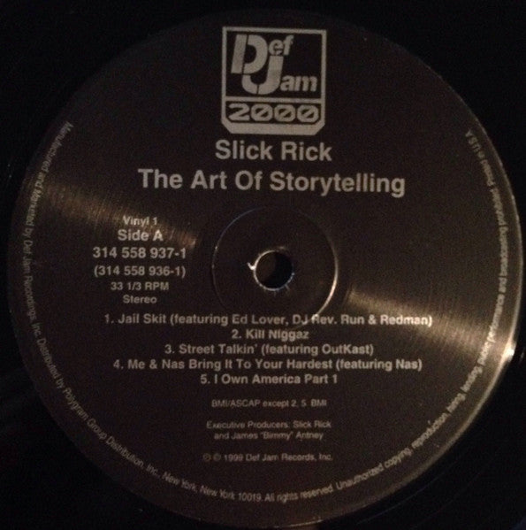 Image of Label Cover of 2xLP - VG/VG - SLICK RICK, The Art Of Storytelling (Def Jam; 314 558 936-1, US 1999, Picture Sleeve, 2 Inners), Light marks only. Wera to edge of sleeve with multiple light creases.,  - 4126385E
