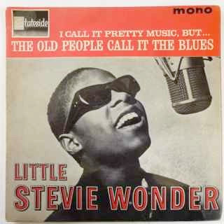 Image of Front Cover of 2014163C: 7" EP - LITTLE STEVIE WONDER, I Call It Pretty Music, But...The Old People Call It The Blues (Stateside; SE 1014, UK 1964, Flipback Sleeve, Mono) Record slightly dished. Sleeve has date stamped, stains and biro writing on reverse  VG/VG+