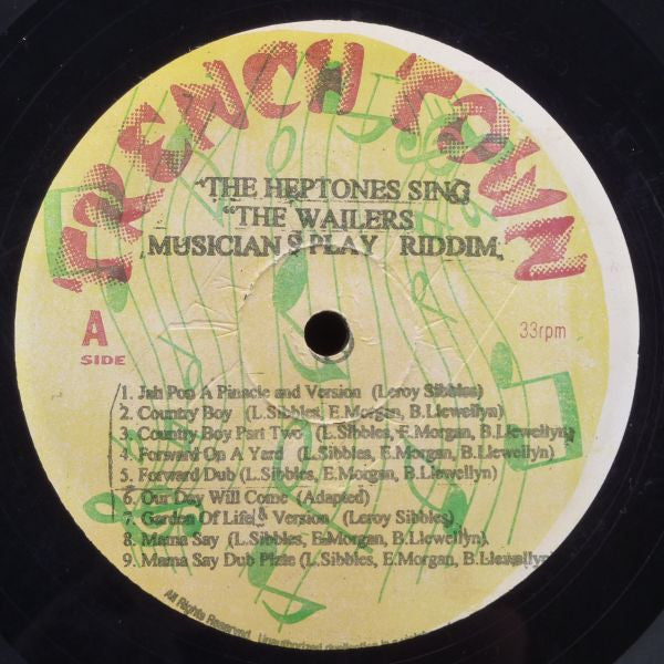 Image of Label Cover of 2014220C: LP - THE HEPTONES, The Heptones Sing The Wailers Musicians Play Riddim (Trench Town; TTLP 0056, Jamaica 2009) Clean copy, light storage wear.  VG+/VG+