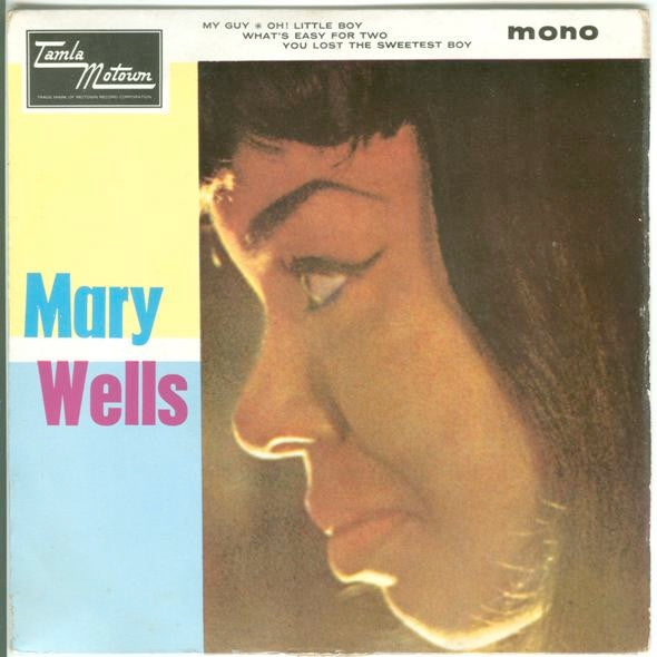 Image of Front Cover of 2014240C: 7" EP - MARY WELLS, Mary Wells (Tamla Motown; TME 2007, UK 1965, Flipback Sleeve, Mono) Record very slightly dished; centre intact. Sleeve has small stains and scuffs; a date stamped and writing in biro on reverse  VG+/VG+