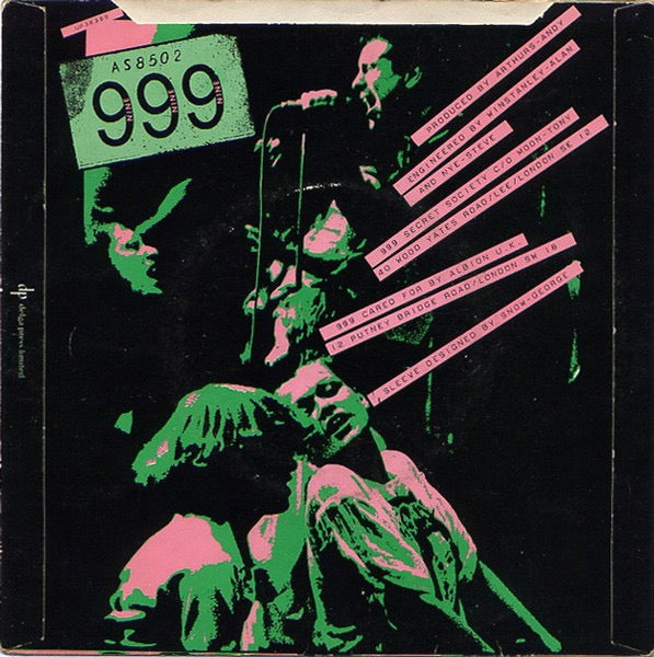 Image of Back Cover of 0516430C: 7" - 999, Emergency (United Artists Records Knock-Out Centre, Side 1 / Side 2 On Labels; UP 36399, UK 1978, Picture Sleeve)   VG/VG
